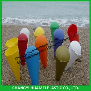 China factory Colorful Plastic Cone Shape Beach Ashtray / Smokeless Ashtray