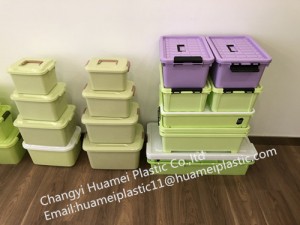 household customized eco-friendly colorful plastic storage boxes /bins